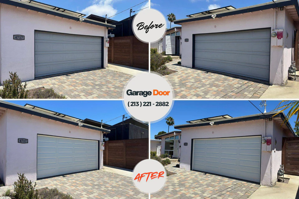 Before and after: garage door repair Grape Creek, TX